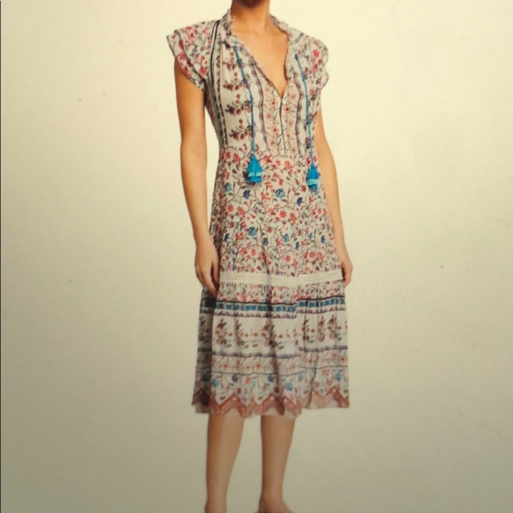 Shoshanna Veranda Breeze Floral Midi Dress NWT Size 2